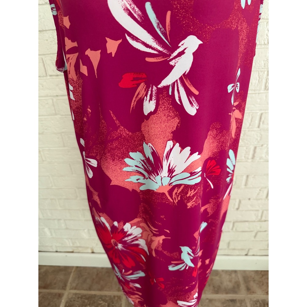 Columbia Dress Womens XXL Magenta Pink Floral Bird Print Excellent - Picture 5 of 7